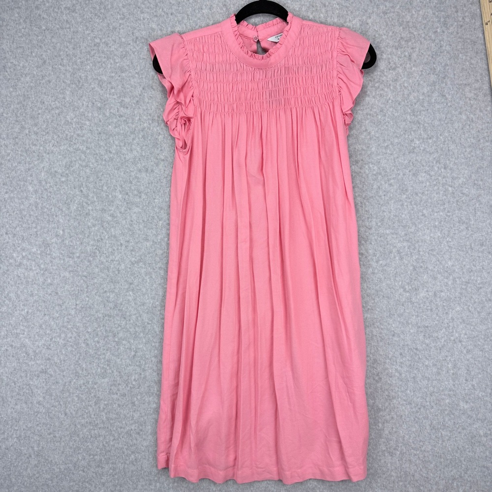 Crown & Ivy Smocked Flutter Sleeve Midi NWT S Pink cottagecore, garden party
